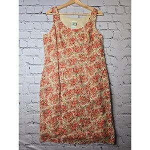 Laura Ashley Red and Green Floral Midi Dress